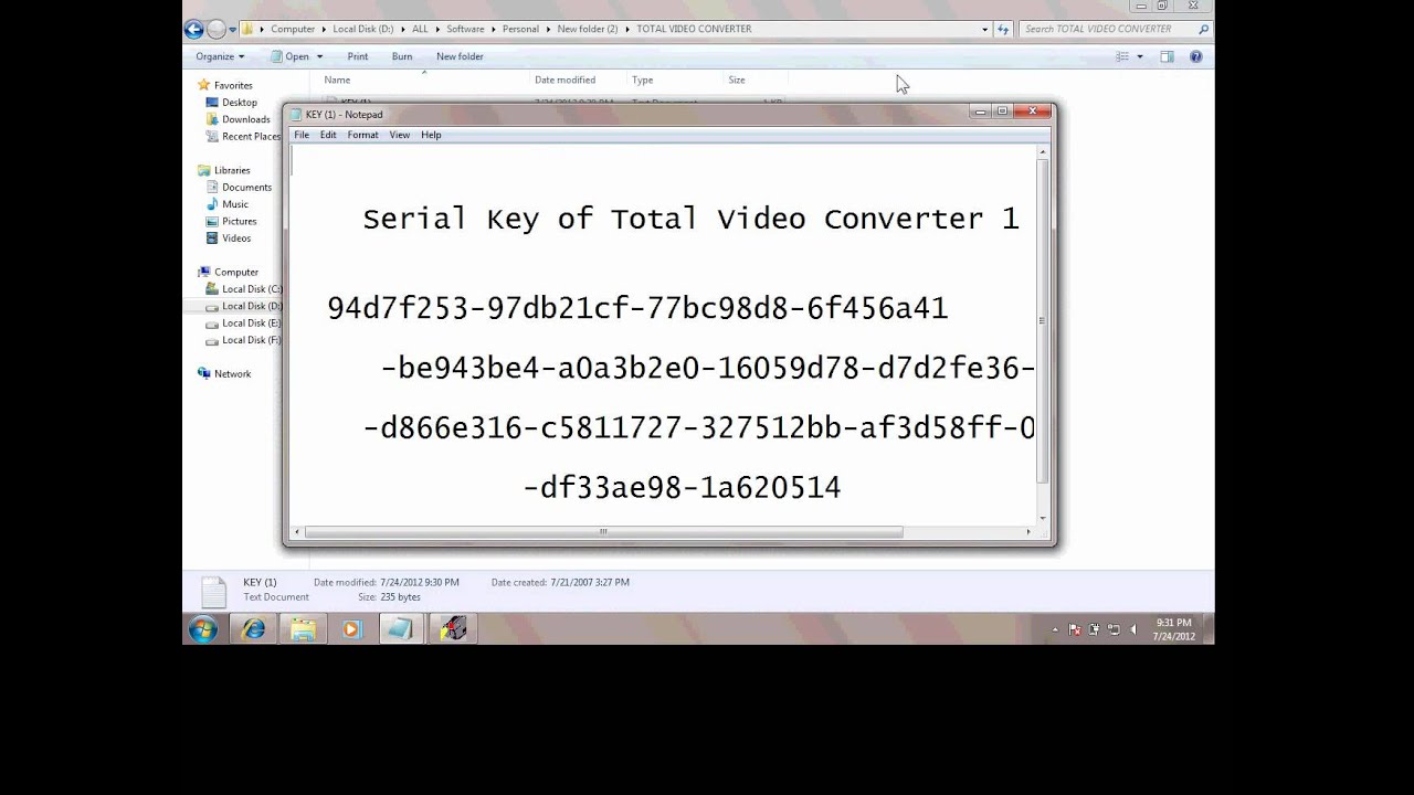 Download serial key total video converter 3.71